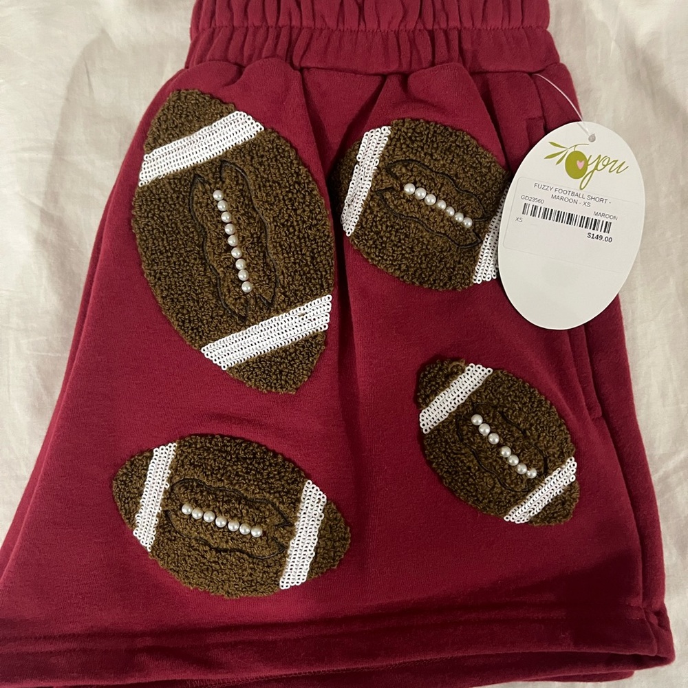 NWT QUEEN OF SPARKLES FOOTBALL SHORTS ✨🏈